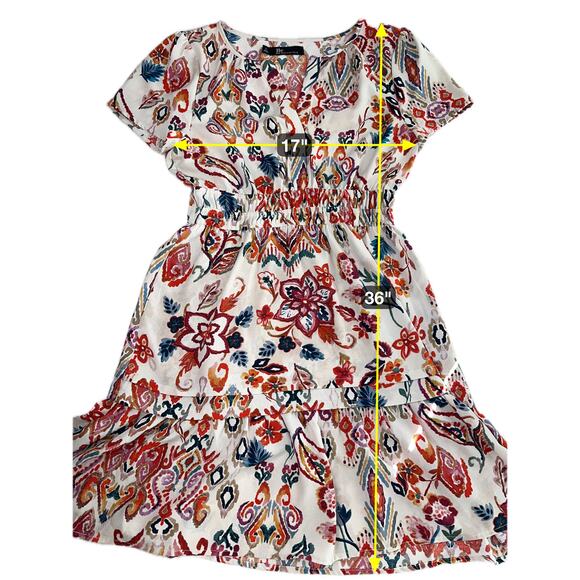 NWT Be By CHETTA B Multicolor Abstract Floral Dress Womens Size Small S Pockets - Picture 12 of 12